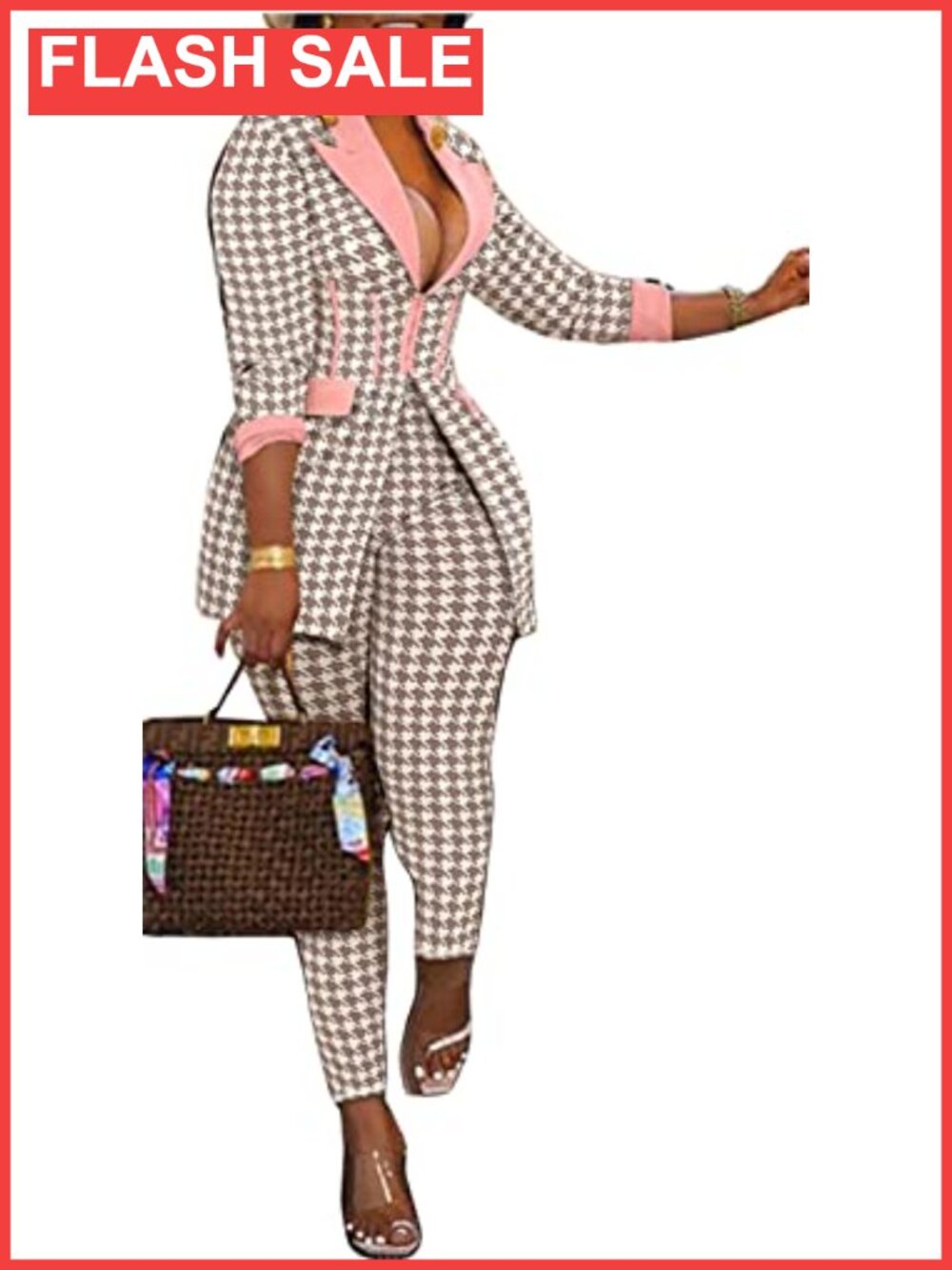 Women's Denim Printed Zip Jacket & Bodycon Pants Party Set